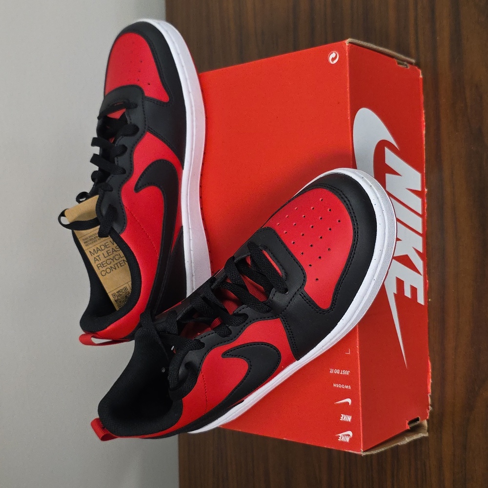 Nike Court Borough Low Recraft GS University Red/Black Size Women’s 8 DV5456 600